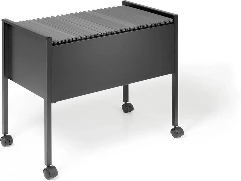 Durable ECO Suspension File Trolley | for 80 A4 Suspension Files | Made of Strong Steel | Black Colour | Ideal for Filing and Storage In Offices