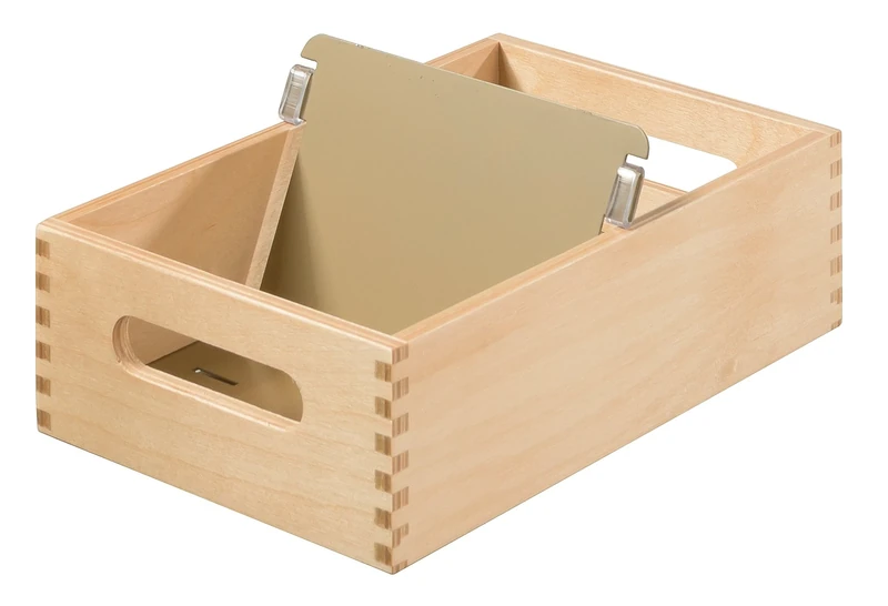 HAN 506-0, Wooden card index tray A6 landscape, for 900 cards, metal base/support plate, natural wood