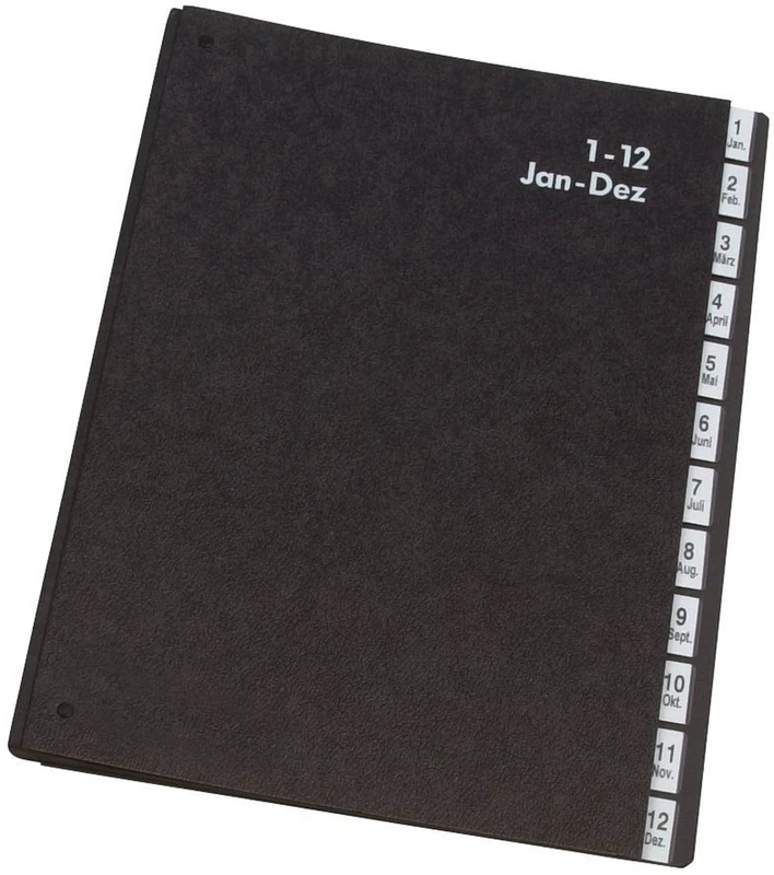 Q-Connect KF04562 Organiser File Hard Cardboard – 1 – 12 Black