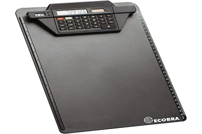 Ecobra 792250 Clipboard with Calculator Clip Strip, Black