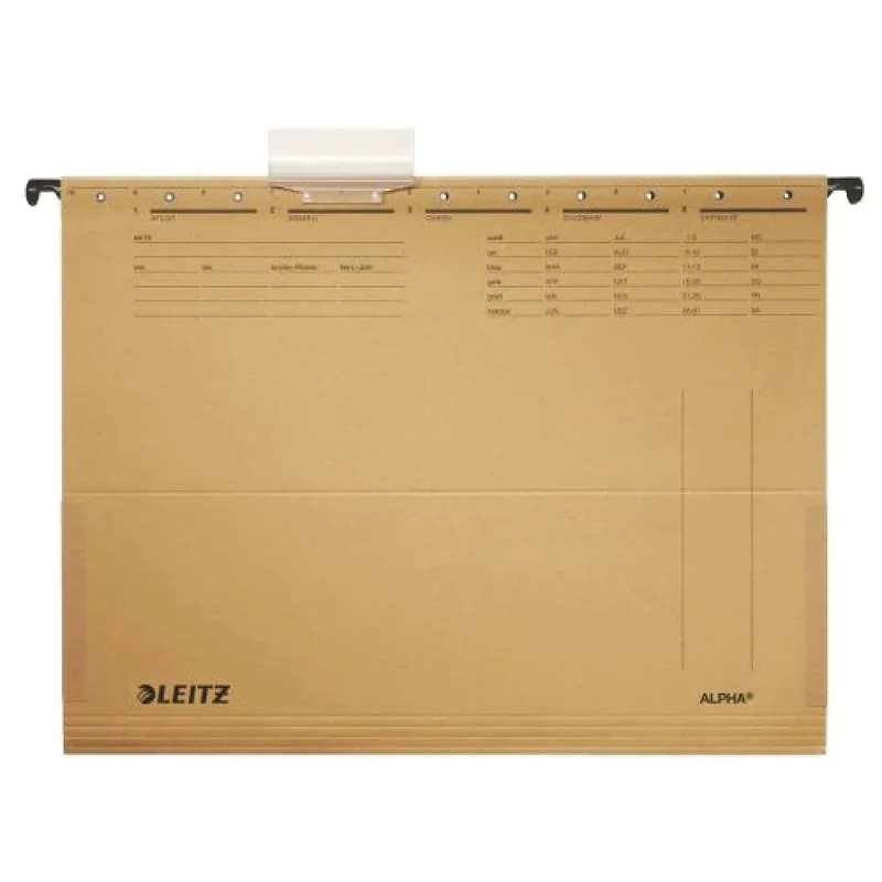 Leitz Alpha 1916-00-00 Suspension Files for A4 230 g/m Pack of 25 RC Cardboard Natural Brown