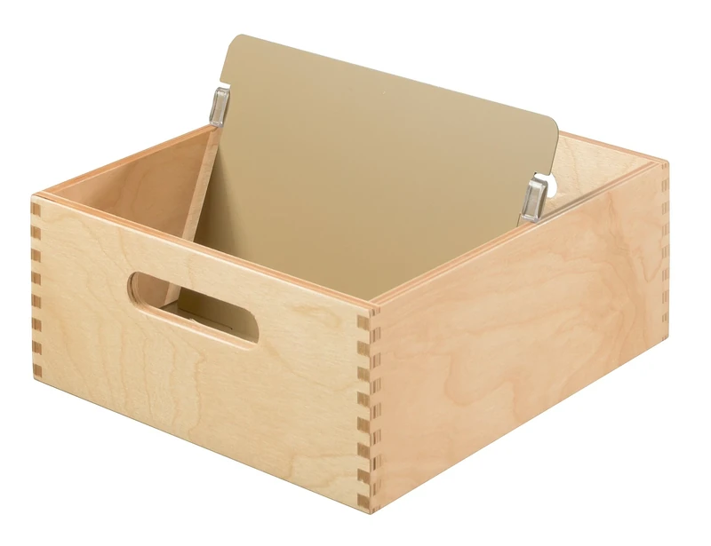 HAN 505-0, Wooden card index tray A5 landscape, for 900 cards, metal base/support plate, natural wood