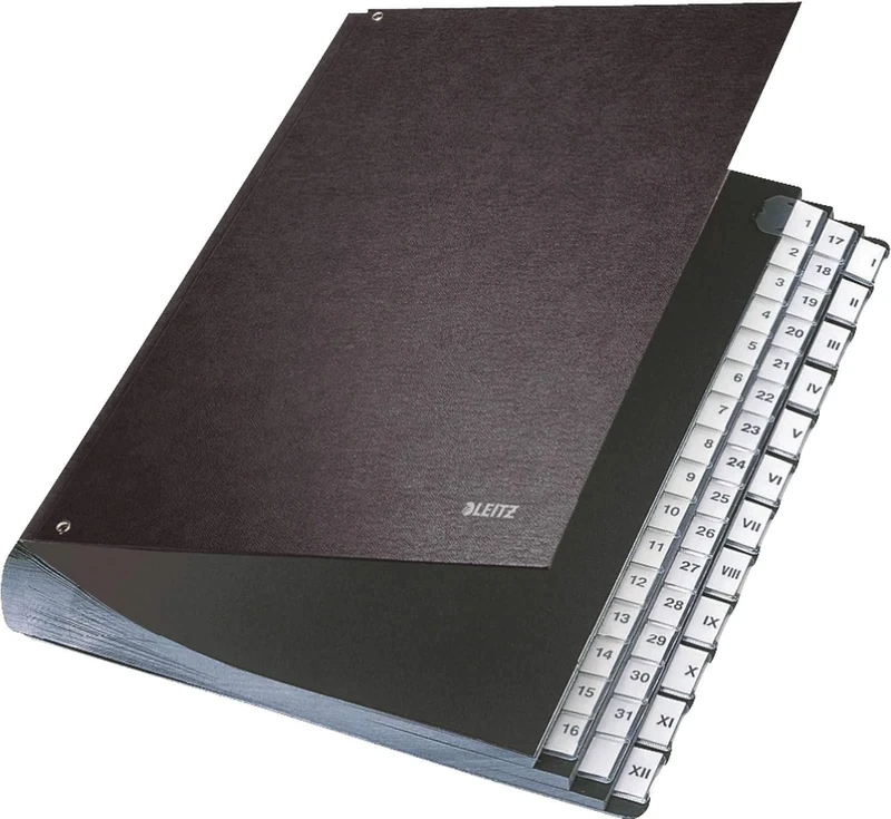 Leitz 58440095 Organiser 1-31 File and I-XII 44 Sleeves Cardboard - Black