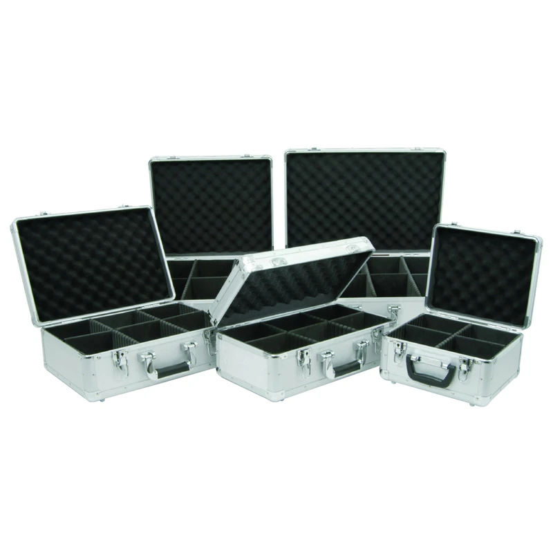 Citronic | Aluminium CD Storage Case – Holds 60 CDs – Lockable DJ Flight Case with Padded Interior & Dividers – Secure Music Storage Box with Carry Handle & Removable Lid