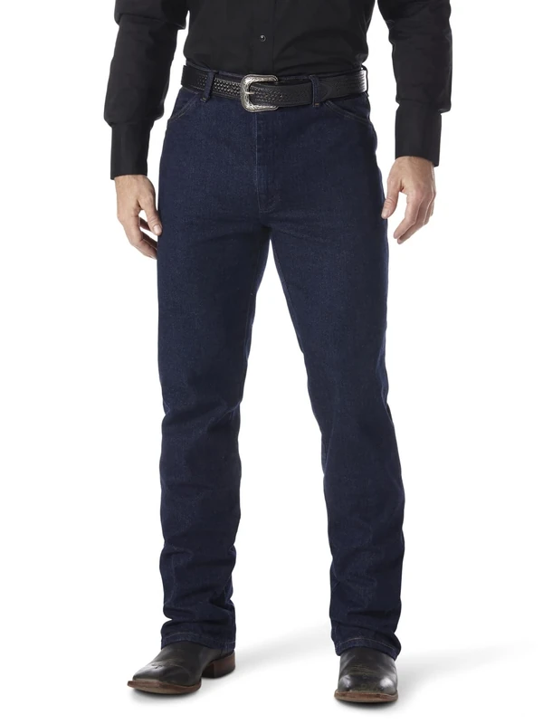 Wrangler Men's Cowboy Cut Regular Fit Straight Jean, Navy Stretch, 34W x 30L