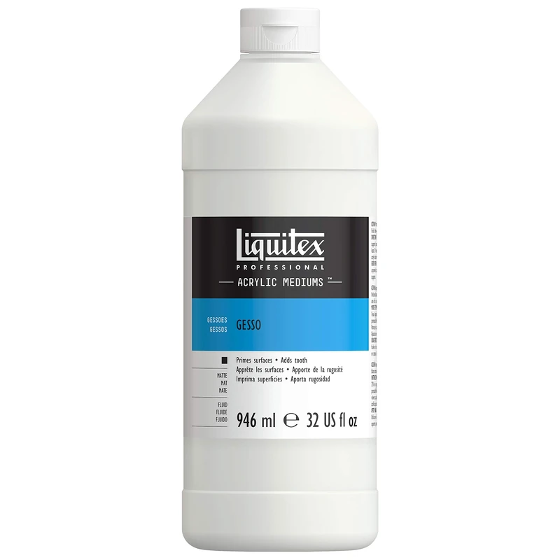 Liquitex Professional Acrylic Medium for Acrylic and Oil Paint, White Gesso Surface Prep, 946 ml