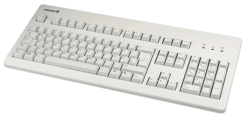 CHERRY G80-3000, Wired Mechanical Keyboard, German Layout (QWERTZ), USB-Connection, Robust, Programmable Keys, MX BLACK Switches, Light Grey