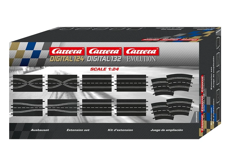 Carrera Evolution 20026956 Track Extension set (4 straights, 2 lane change sections 2 chicanes, 4 curves 2/30°), 12 Pieces