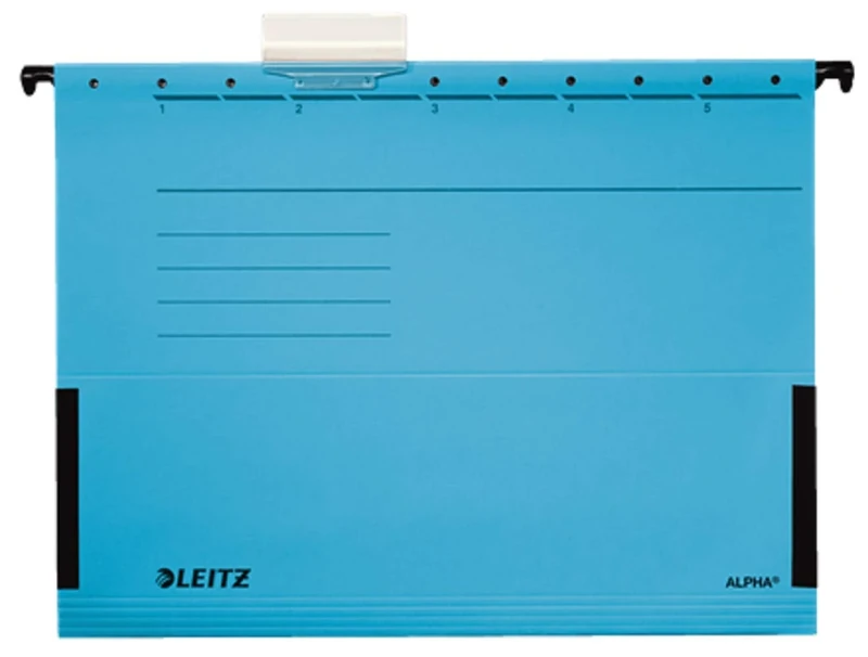 Leitz 19860035 Hanging Folders with Side Protections with "V" Bottom, Center Distance 33 cm, Perforated Sockets, Blue, 25 Pieces