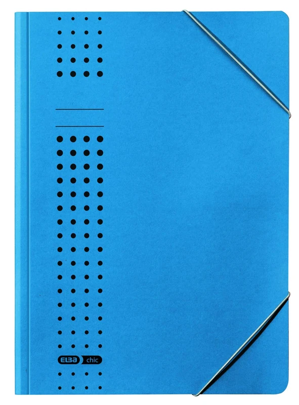 Elba 33470AZ Portfolio File Chic Paper Board for 150 DIN A4 Pages Set of 25 450 g/m² – Recycled Anthracite Chic Elastic Closure File Blue