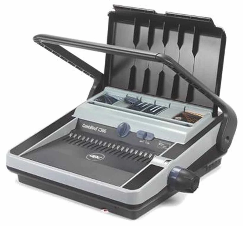 GBC CombBind C366 Manual Comb Binding Machine with Paper Seperator (Punch Capacity 30 Sheets, Bind Capacity 450 Sheets)