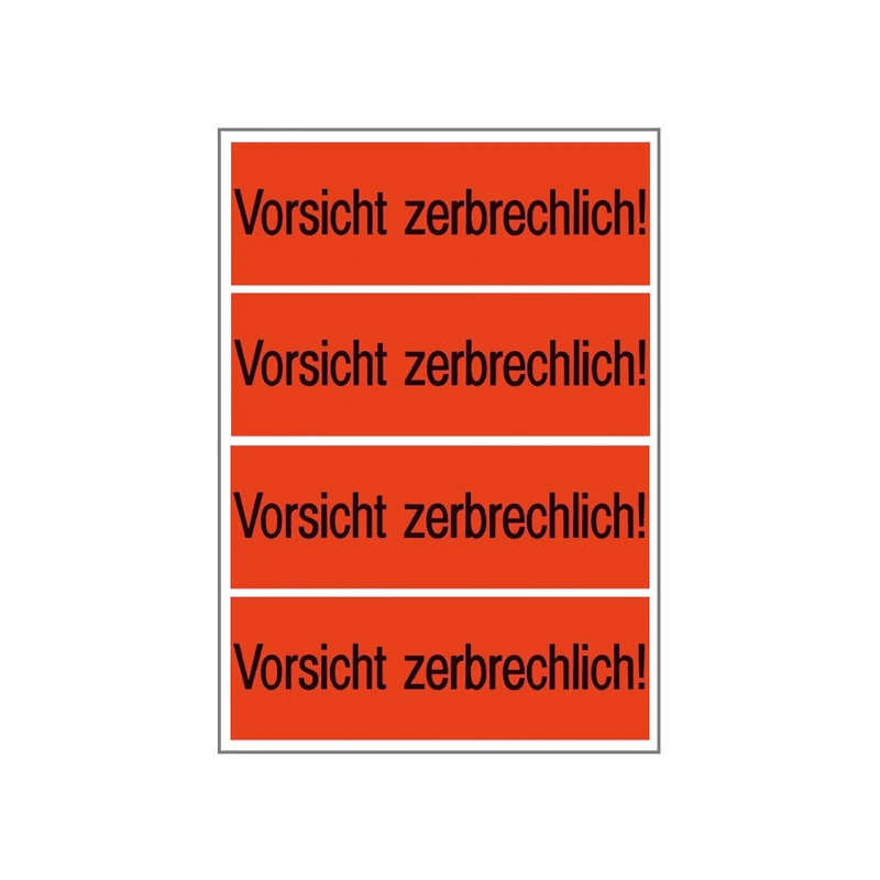 Herma 6758 Note Vorsicht Zerbrechlich (Caution Fragile) 1000 Pieces 39 x 118 mm Light Red