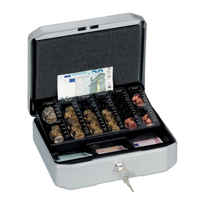 Durable 177857 Money Box EuroBoxx S 283 x 225 x 100 mm Sheet Steel Silver Grey