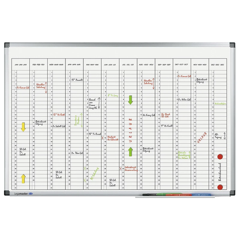 Legamaster Premium 7 412000 Year Planner Vertical, Monthly Planning Board 90 x 60 cm