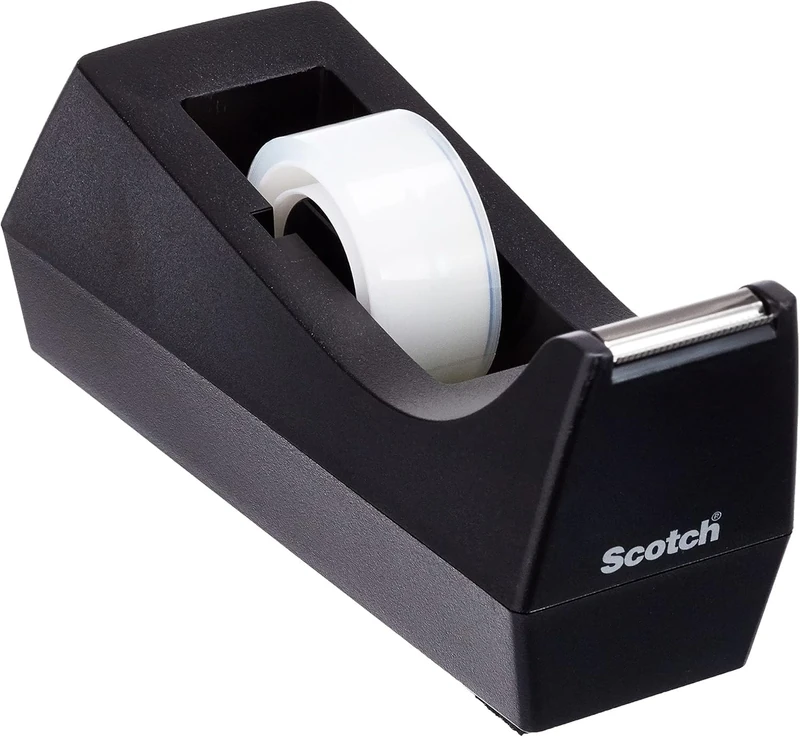 Scotch Tape Dispenser C38, Black + Scotch Crystal Tape, 19 mm x 10 m, 1 Roll/Pack