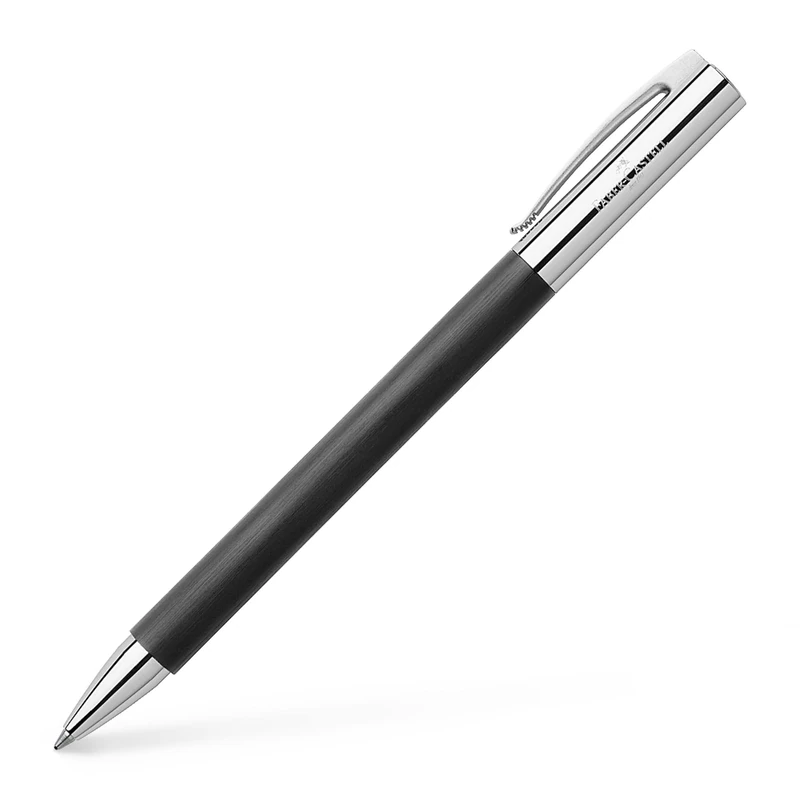 Faber-Castell AMBITION Black Twist Ballpoint Pen - Chrome Trim