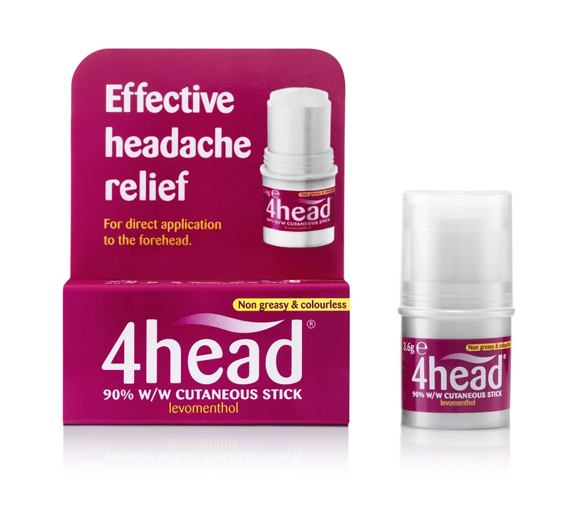 4 Head Levomenthol Stick for Headache Relief, 3.6 g