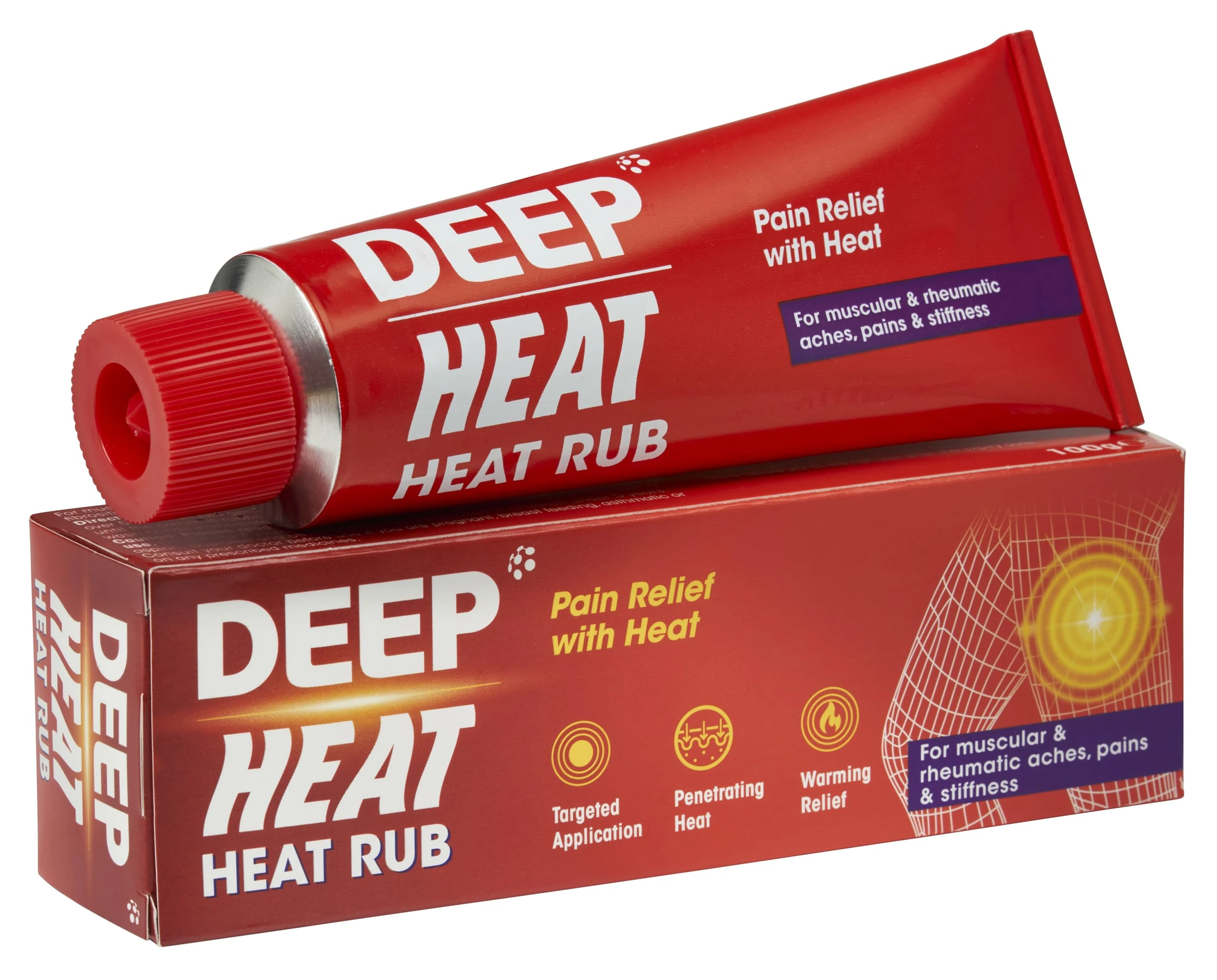 Deep Heat Heat Rub, For Muscular & Rheumatic Aches, Pain and Stiffness, 100g (Pack of 1)