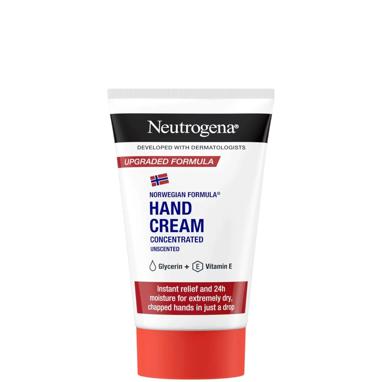 Neutrogena Norwegian Formula Hand Cream Concentrated Unscented (1 x 75ml), For Immediate and Lasting Relief With Glycerin and Vitamin E, (300 Applications), Perfect for Christmas Gifting