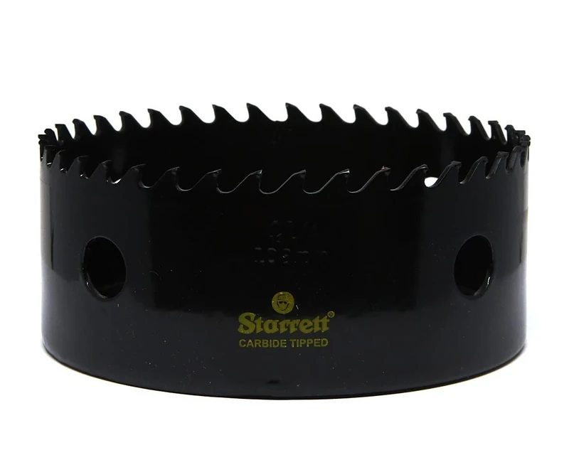 Starrett Tungsten Carbide Tipped Hole Saw - CT414 Deep Cut Holesaw Cutter - For Wood Suspended Flooring Reinforced Concrete & Fibreglass - 108MM