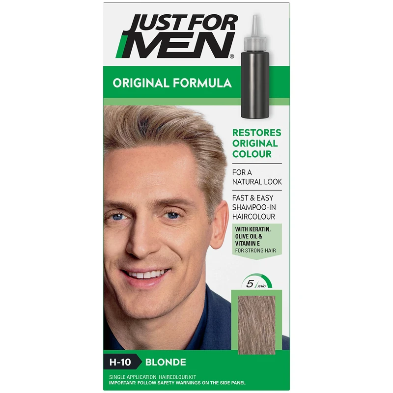 Just for men Original Formula Sandy Blonde Hair Dye, Restores Original Colour for a Natural Look, H10