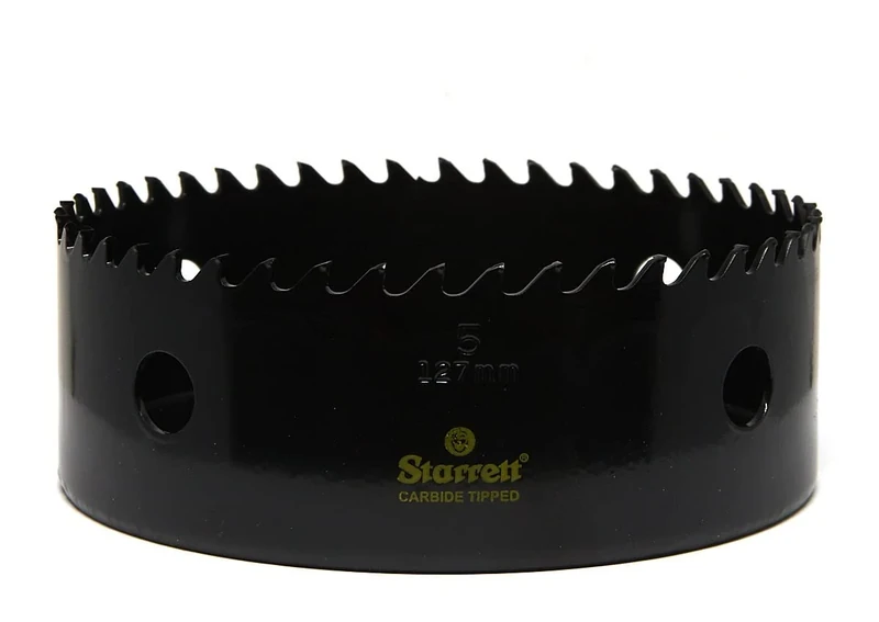 Starrett Tungsten Carbide Tipped Hole Saw - CT500 Deep Cut Holesaw Cutter - For Wood Suspended Flooring Reinforced Concrete & Fibreglass - 127MM