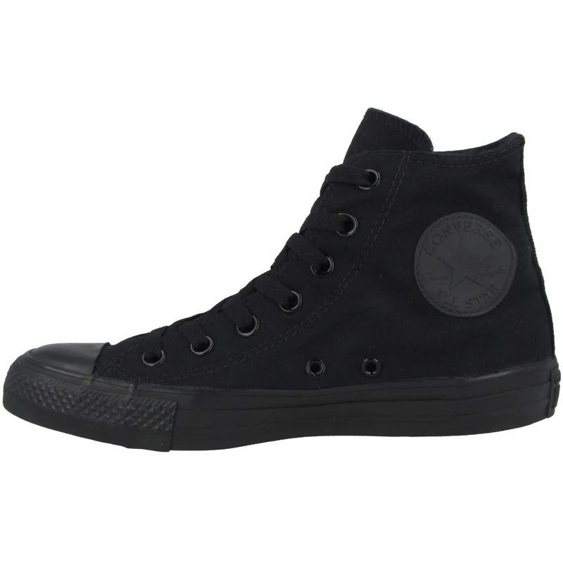 Converse All Star Hi Trainers Black Mono Canvas - 8 UK