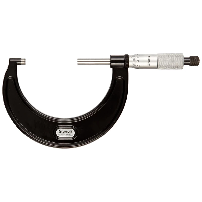 Starrett T436.1XRL-6 Outside Micrometre, Ratchet Stop, Lock Nut, Carbide Faces, 5-6" Range, 0.0001" Graduation