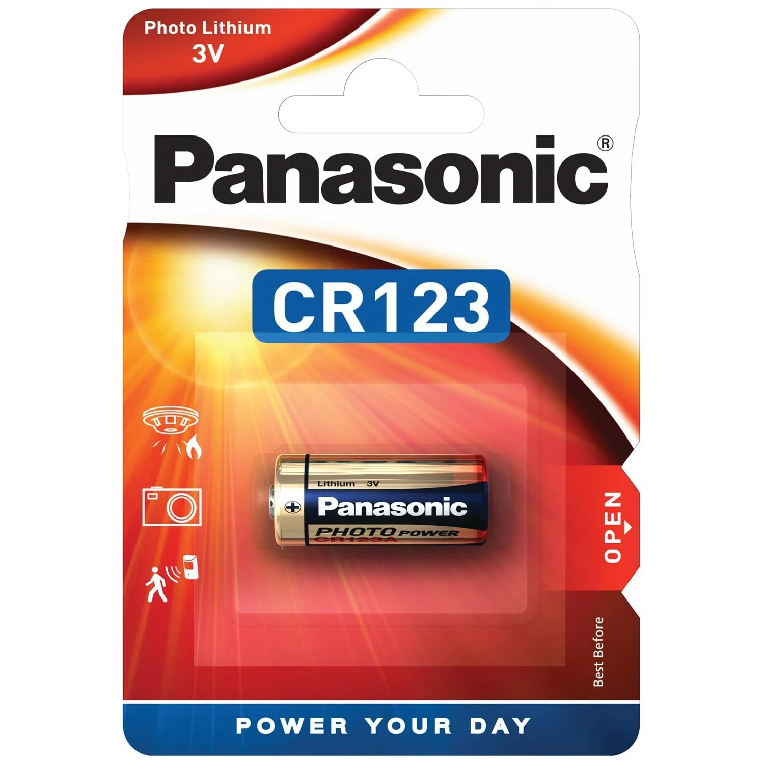 Panasonic CR123 Batteries (CR123a) - Pack of 10