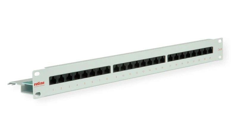 Roline | Cat.6/Class E 19" Patch Panel | 24 Ports | UTP | Light Grey