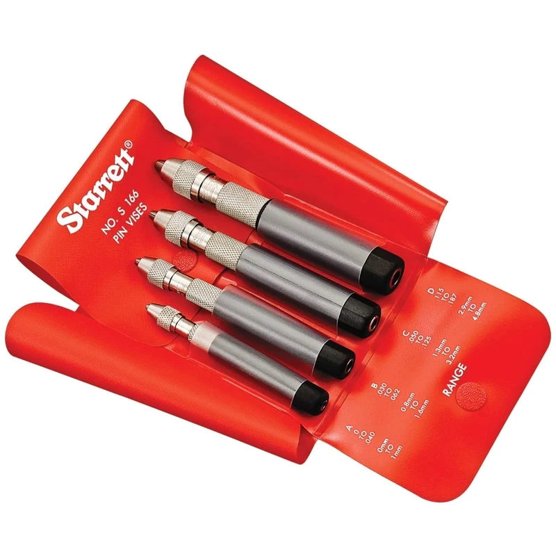 Starrett S166Z Pin Vices Set With Insulated Octagonal Handles