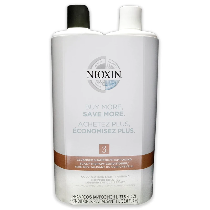 Nioxin System 3 Cleanser Scalp Therapy Conditioner Duo For Unisex 33.8 Oz Cleanser & Conditioner