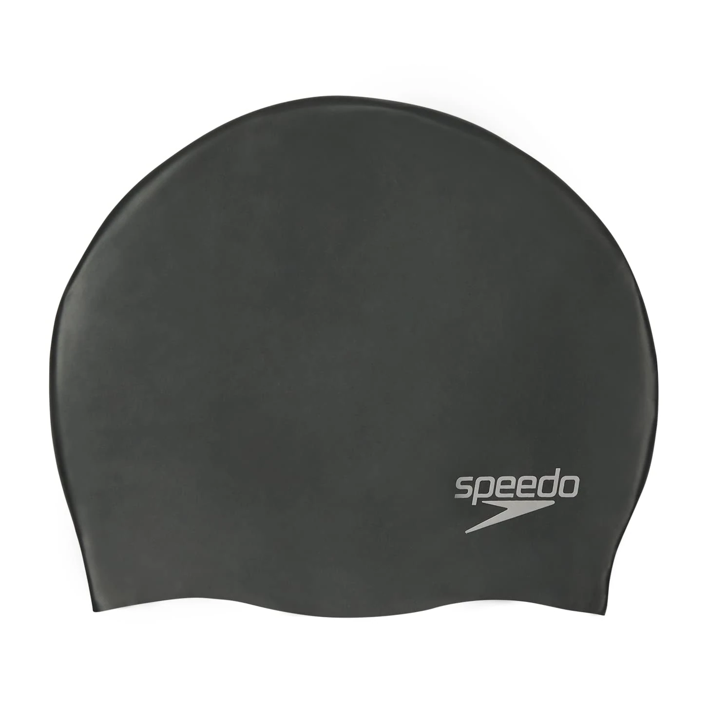 Speedo Unisex-Adult Plain Moulded Silicone Swimming Cap | Swim Essentials | Hair Protection, Black, One Size