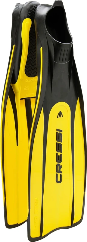 Cressi Pro Star Full Foot Fins - Yellow, Size 45/46