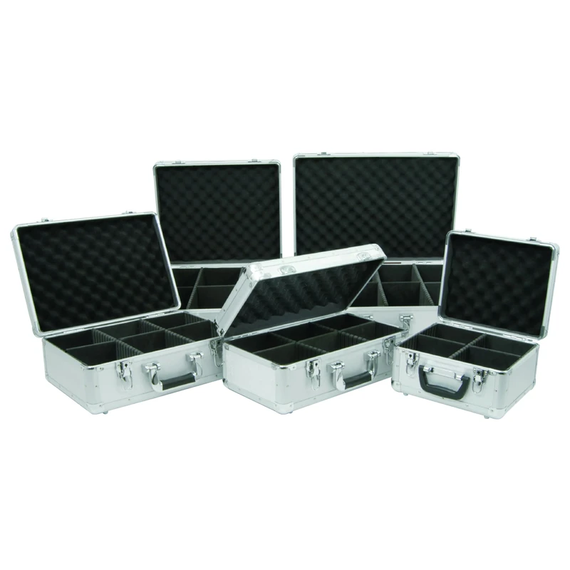 Citronic | Aluminium CD Storage Case – Holds 80 CDs – Lockable DJ Flight Case with Padded Interior & Dividers – Secure Music Storage Box with Carry Handle & Removable Lid - Image 1
