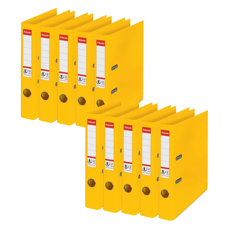 Esselte No.1 A4 Plastic Lever Arch File 50mm Yellow Pack of 10
