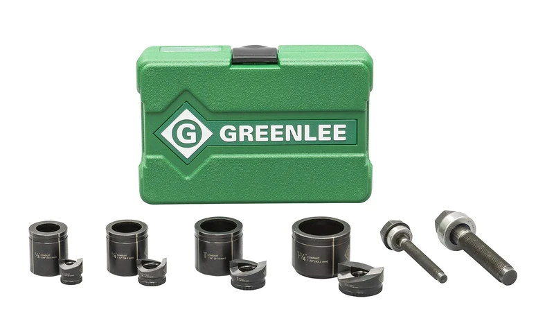 Greenlee 7235BB Slug-Buster 1/2" - 1-1/4" Manual Knockout Set for Use with KRW-1 High-Leverage Ratchet Wrench, Hole Punching Knockout Kit
