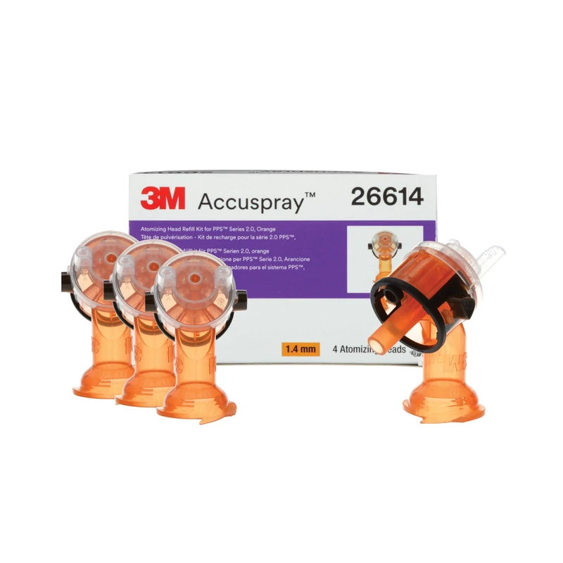 3M Accuspray Paint Spray Gun Nozzles for PPS 2.0 System 26614, 1.4 mm, Orange, for use with the PPS 2.0 Paint System for a new paint application