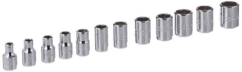 1/4" Drive 12 Piece Metric Socket Set - 6 Point