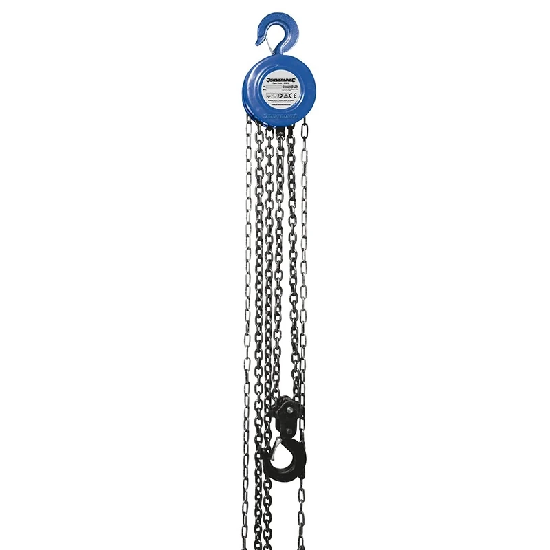 Silverline Chain Block – 2000kg Capacity, 3m Lift Height, Heavy-Duty Manual Hoist for Lifting & Rigging (868692)