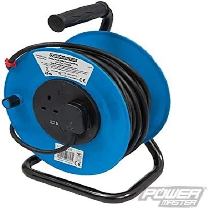 Powermaster 200084 Cable Reel 230V Freestanding 2-Gang 50m