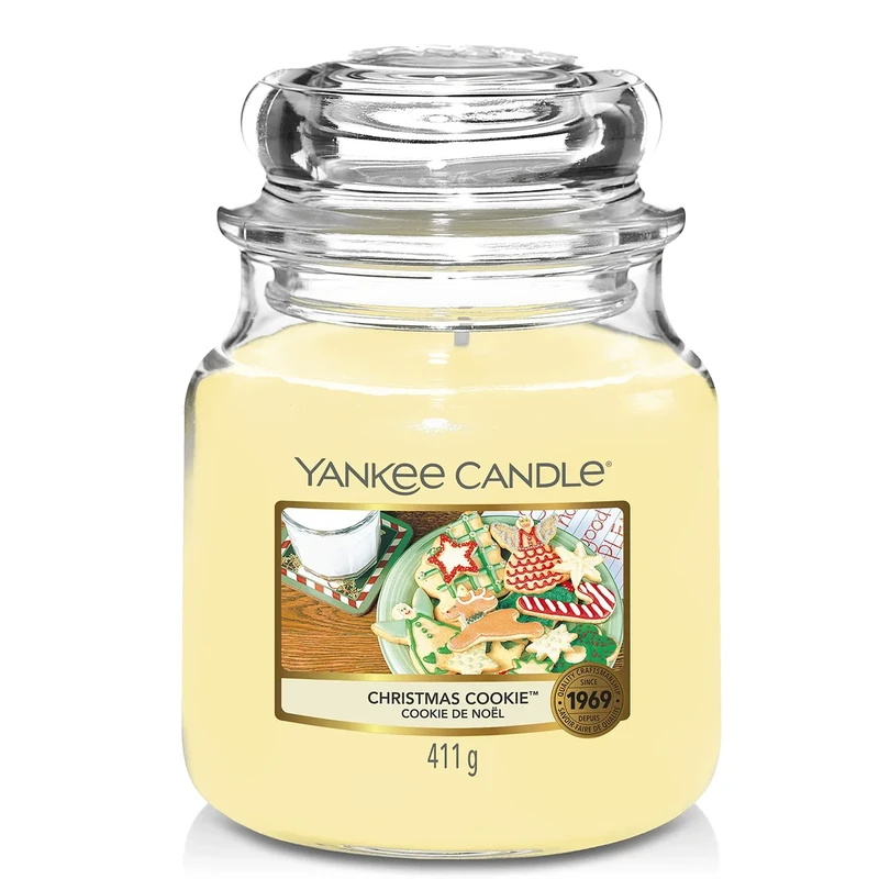 Yankee Candle Scented Candle | Christmas Cookie Medium Jar Candle| Burn Time: up to 75 Hours