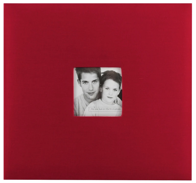 MBI Fashion Fabric Post Bound Album 12 x 12-Inch, Red