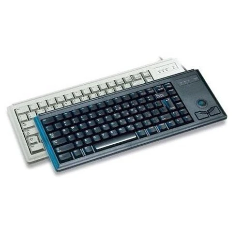 CHERRY G84-4400, Compact Keyboard with Trackball, UK-Layout (QWERTY), Wired (USB-Connection), 2 Mouse Keys, Mechanical ML Switches, Grey