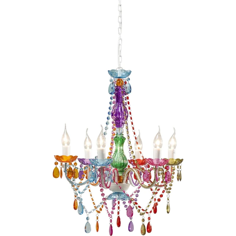 Kare Design Pendant Lamp Starlight Rainbow 6-Branched, Multicoloured, Steel, for Living Room, Bedroom, Hallway, Without Light Source, 70x55x55 cm (H/W/D)