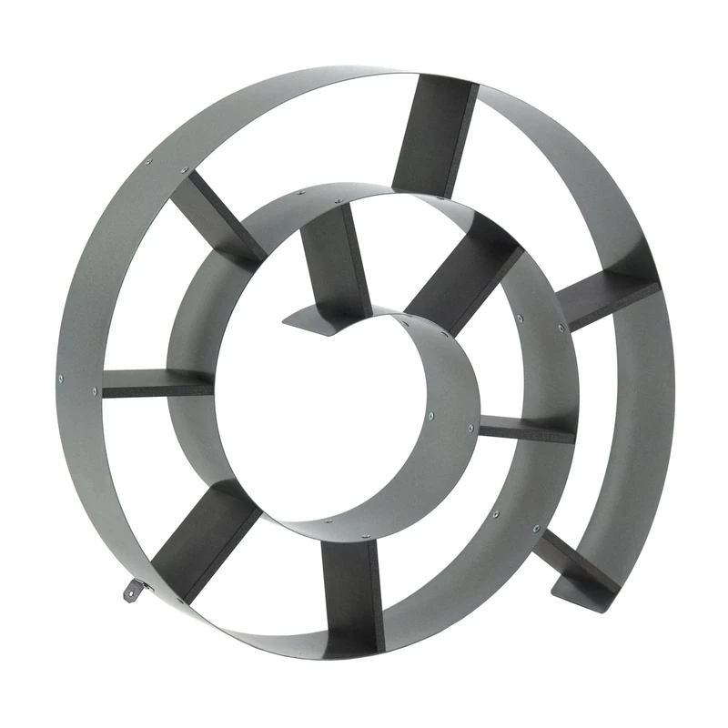 Kare Design Wall Shelf Snail, Silver, Grey, Metal, Chip Board, Round, Room Decor, Home Decor, Wall Decoration Living Room, Bedroom, Hallway, 74x82x13 cm (H/W/D) - Image 1