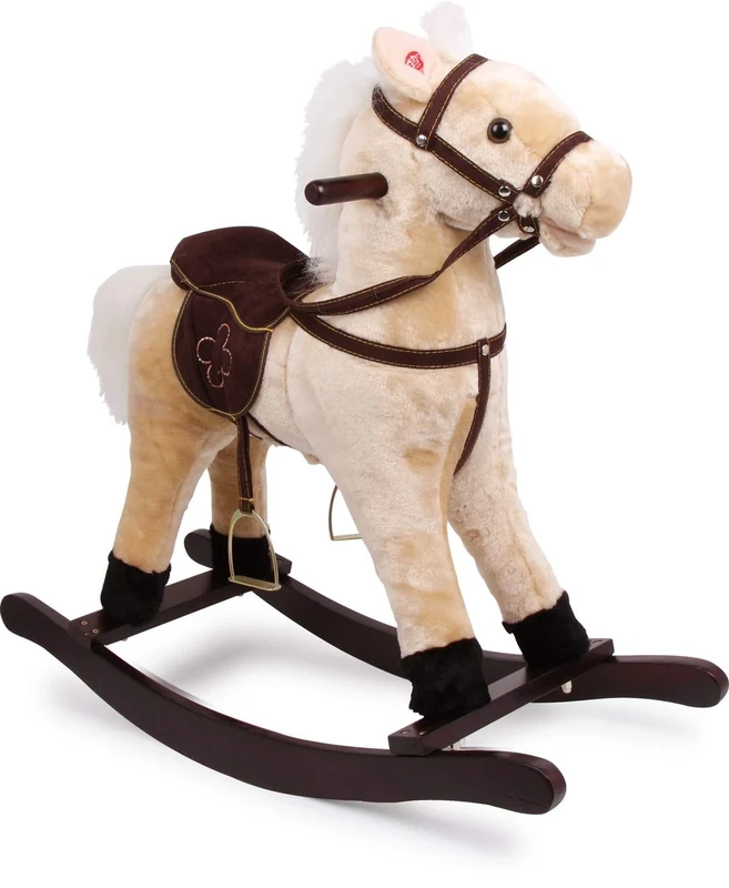 small foot 4101 Rocking horse "Shaggy", made of wood and fabric, with sound effects (galloping sound and neighing), from 3 years old