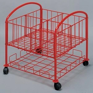 Nathan 372462 4-Compartment Metal Box Trolley, Multi Color