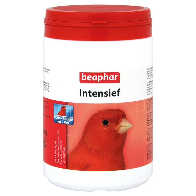 Beaphar - Intensief for Coloured Birds – With Carophyll Red to Intensify Red Colouring – Add to Food/Water - Ideal for Use at Moulting - For Canaries, Linnets, Goldfinches, Cardinals & Flamingos 500g