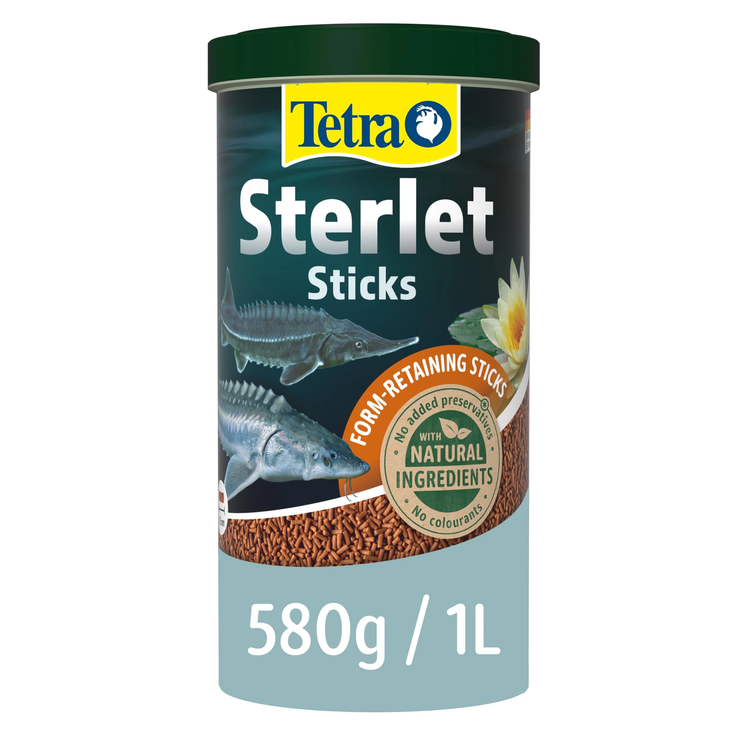 Tetra Pond Sterlet Sticks, Complete Fish Food for Sturgeons and Sterlets, Rapidly Sinking Sticks, 1 Litre